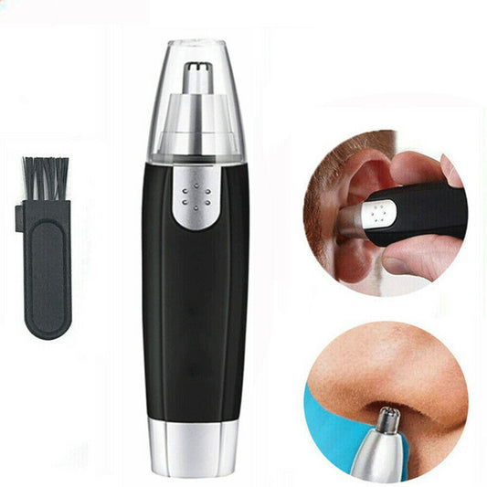 Electric Nose Ear Hair Trimmer Eyebrow Shaver Clipper Groomer Cleaner Unisex Electric Nose Hair Trimmer Portable Ear Hair Removal Painless Nose Hair Clipper with LED Light for Men and Women