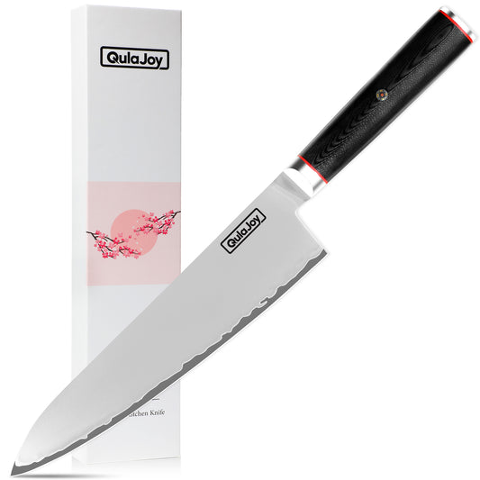 Qulajoy VG10 Chef Knife, Japanese 10Cr15MoV Steel Chefs Knives, Slicing Knife For Meat Vegetable
